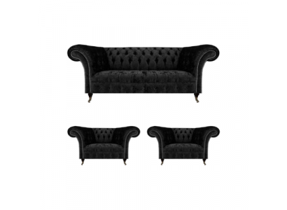 Woonkamer Bankstel Chesterfield Inrichting Luxe Compleet 2x Fauteuil