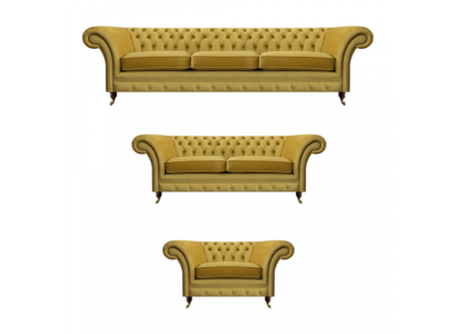 Sofaset Luxe Set 3-delig gestoffeerde meubels Inrichting Chesterfield banken 3+2+1