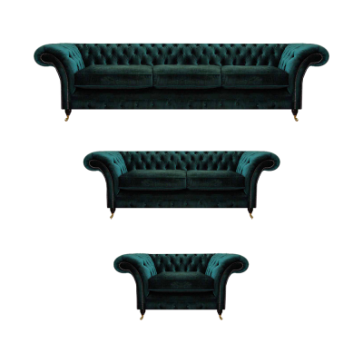 Woonkamer luxe inrichting compleet bankstellen banken Chesterfield gestoffeerd 3+2+1