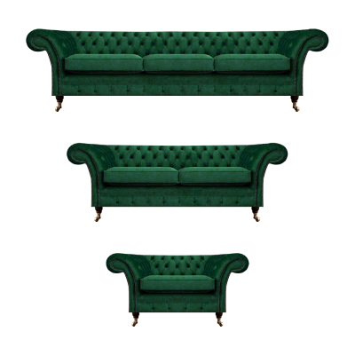 Chesterfield bankstel 3-delig gestoffeerd meubilair Groen Inrichting Woonkamer 3+2+1 Chesterfield bankstel 3-delig gestoffeerd meubilair Groen Inrichting Woonkamer 3+2+1