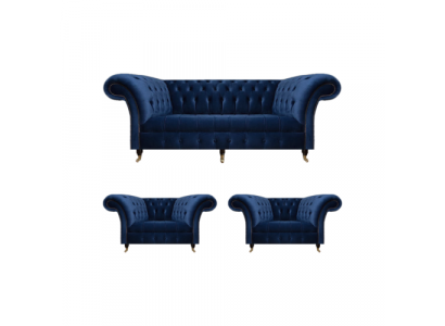 Chesterfield luxe inrichting 2x fauteuil driezitsbank bank woonkamer 3+1+1