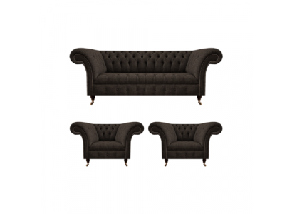 Zitbank Chesterfield woonkamerset 3-delig Luxe Compleet Designer
