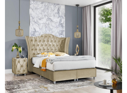 Luxe slaapkamer gestoffeerd bed 2x nachtkastjes bed 3-delige set design meubels
