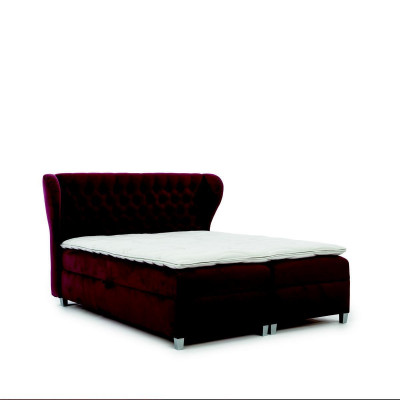 Luxe boxspringbed dubbele bedden houten inrichting gestoffeerd bed modern design