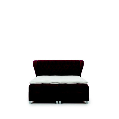 Luxe boxspringbed dubbele bedden houten inrichting gestoffeerd bed modern design