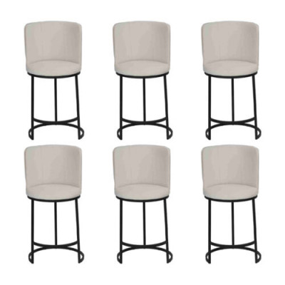 Barstoel 6x Barkruk stijlvol Barkruk Design stalen poten nieuw
