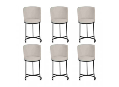 Barstoel 6x Barkruk stijlvol Barkruk Design stalen poten nieuw