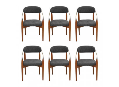 Luxe eetkamerstoel 6x stoelen met armleuningen Gestoffeerde moderne meubels