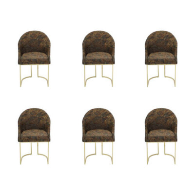 Moderne eetkamerstoelen woonkamer luxe veelkleurig 6x stoelen metaal nieuw