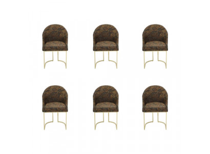 Moderne eetkamerstoelen woonkamer luxe veelkleurig 6x stoelen metaal nieuw