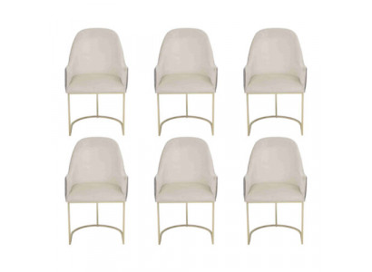 Moderne gestoffeerde stoel 6x Stoelen Eetkamerstoel Hoogwaardige Keukenstoel Multicolor