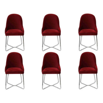 Moderne stoelen Luxe eetkamerinrichting Rood 6x stoelen Meubels Eetkamerstoel