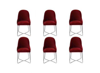 Moderne stoelen Luxe eetkamerinrichting Rood 6x stoelen Meubels Eetkamerstoel