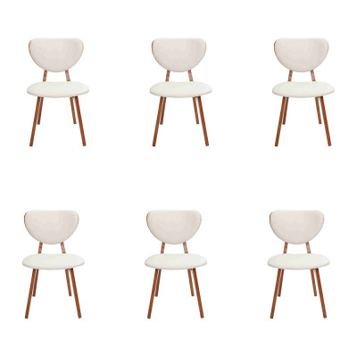 Moderne witte 6x stoelen houten stoel eetkamerstoelen zonder armleuningen nieuw