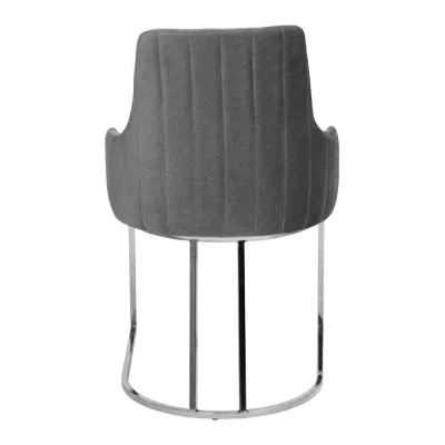 Moderne grijze 6 stoelen metalen eetkamerstoel designmeubels luxe stoelen