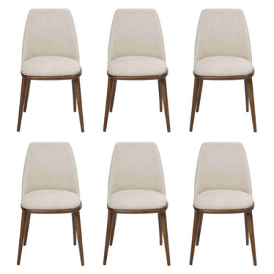Moderne eetkamer Wit 6x Stoelen Hout Meubels Stoelen Luxe Ontwerp Inrichting