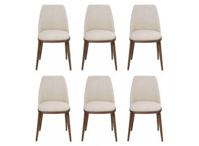 Moderne eetkamer Wit 6x Stoelen Hout Meubels Stoelen Luxe Ontwerp Inrichting