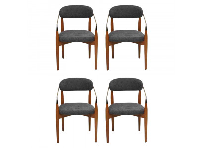 Moderne eetkamerstoel 4x stoelen met armleuningen bekleding Inrichting Luxe Meubels