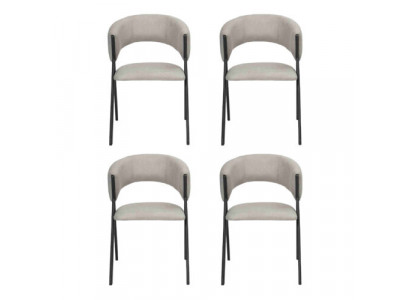 Eetkamer Textiel Groep Set 4x Stoelen Stoel Ontwerp Stof Bekleding Stoelen