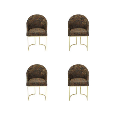 Moderne eetkamerstoelen Woonkamer luxe Meerkleurig 4x stoelen Metaal nieuw