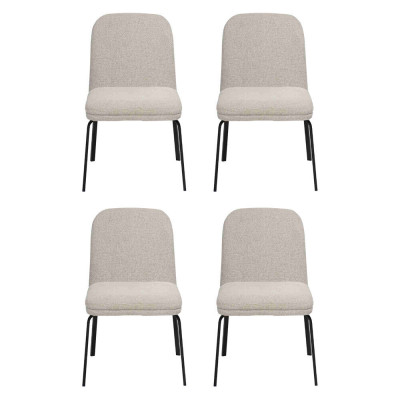 Groep set stoelen 4x stoelen set textiel bekleding zitting roestvrijstalen eetkamer nieuw.