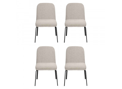 Groep set stoelen 4x stoelen set textiel bekleding zitting roestvrijstalen eetkamer nieuw.