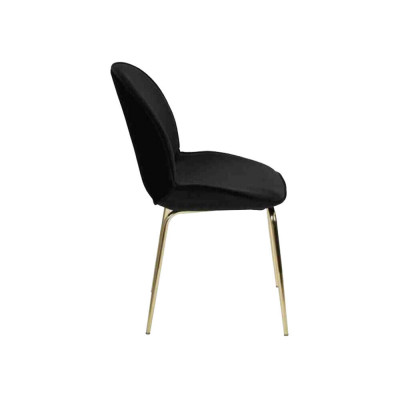 Garnituurgroep Zwarte Stoelen 4x Stoel Set Textiel Bekleding Zitplaats Roestvrij Staal