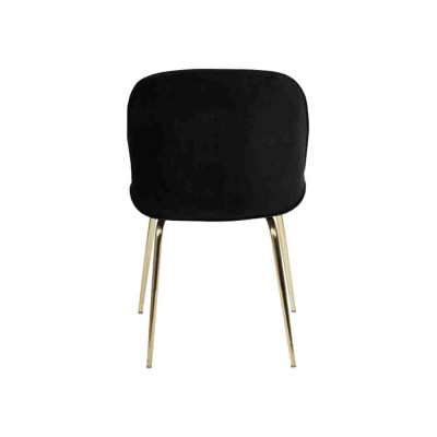 Garnituurgroep Zwarte Stoelen 4x Stoel Set Textiel Bekleding Zitplaats Roestvrij Staal