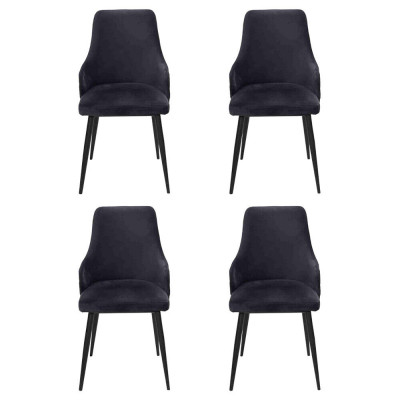 Moderne Zwarte Designer 4x Stoelen Luxe Eetkamerfauteuil Inrichting