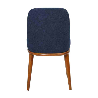 Stijlvolle blauwe eetkamerstoelen met designer houten frame Moderne keukenstoel