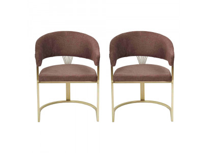 Moderne eetkamer 2x stoelen designer luxe roestvrijstalen elementen textiel nieuw