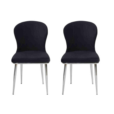 Meubels Zwart Stoelen Eetkamerstoel Stoel Ontwerp Bekleding Luxe Inrichting Nieuw