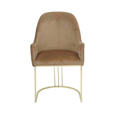 Gouden roestvrijstalen moderne gestoffeerde eenzitter ontwerper 1x fauteuil.