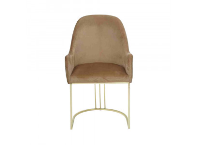 Gouden roestvrijstalen moderne gestoffeerde eenzitter ontwerper 1x fauteuil.