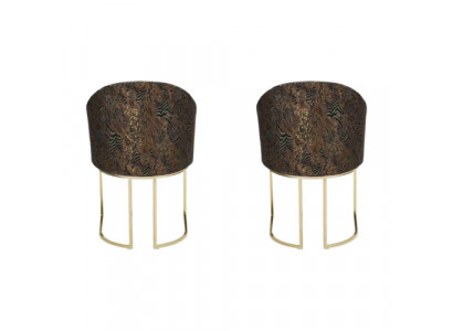 Eetkamerstoelen Woonkamer luxe Meerkleurig 2x Stoelen Metaal Modern nieuw