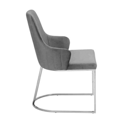 Grijze 2 eetkamerstoelen Gestoffeerde stoelen Luxe eetkamer set van 2