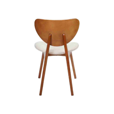 Witte eetkamerstoel ontworpen houten stoel luxe fauteuil met armleuningen