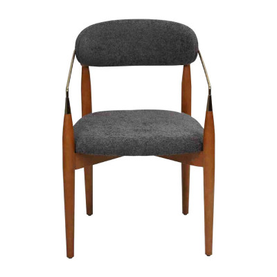 Eetkamerstoel Grijs Stoel met armleuningen Bekleding Luxe meubels