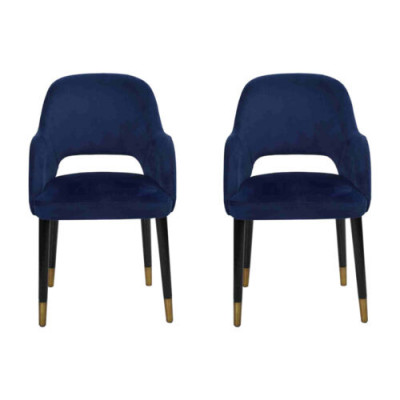 Exclusieve 2x Blauwe Moderne Stoelen Keukenmeubels Ontwerper Houten Frame Meubels