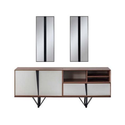 Set eetkamer eettafel dressoir eettafel bruin 2-delig