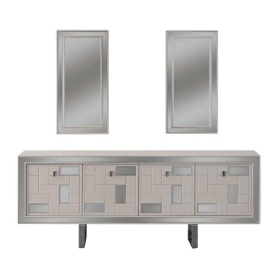 Complete eetkamer eettafel Wit 2-delig dressoir Eettafel hout
