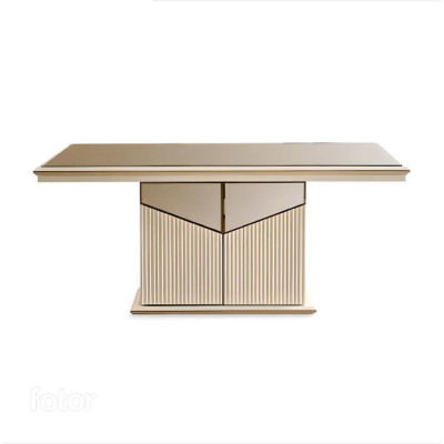 Woonkamer TV-standaard muurpaneel salontafel RTV Lowboard goud 3-delig beige