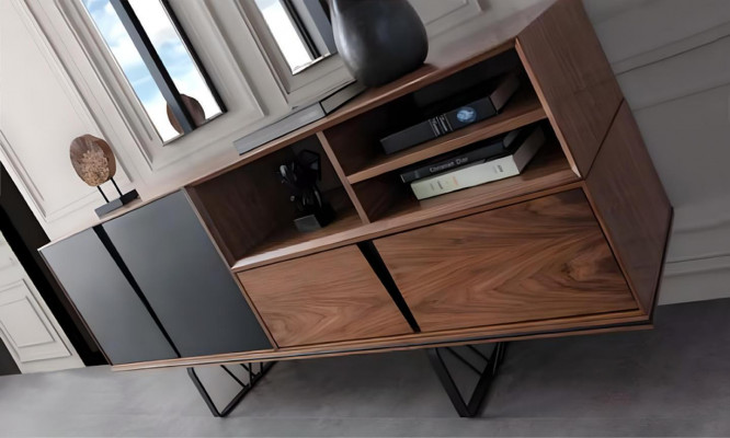 Eethoek Eetkamer Eettafel set 2-delig Dressoir Eettafel Bruin Hout