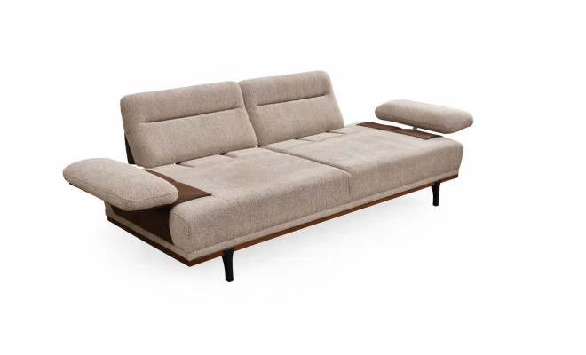 Bankstel Stoffenbank Driepersoons Fauteuil Bank Beige 2-delige Bankstel.