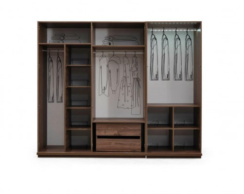 Kledingkast Slaapkamerkast Houten kast Hout Beige Modern Groot