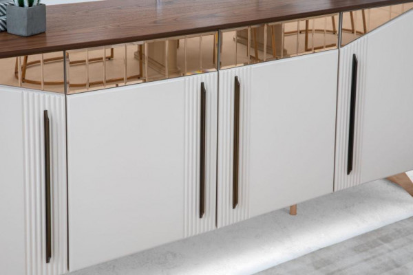 Sideboard Dressoir Ladenkast Kast Beige Hout Houten kast Eetkamer