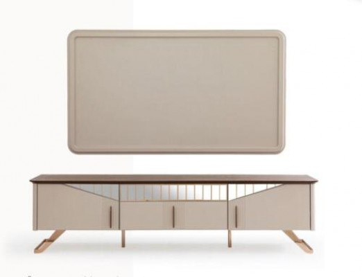 Woonkamer TV-standaard muurpaneel RTV laag dressoir hout beige