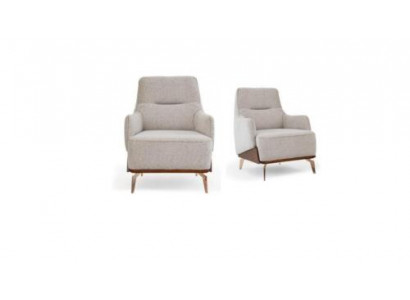 Fauteuil Oorfauteuil Stoffen fauteuil Stof Beige Zits Eenpersoons Woonkamer