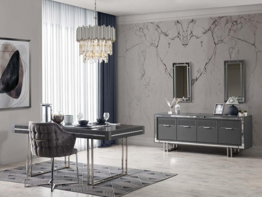 Houten kast Dressoir Sideboard Grijs Kast Commode Hout Eetkamer