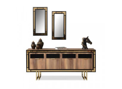 Houten kast dressoir Sideboard Bruin kast ladekast hout eetkamer